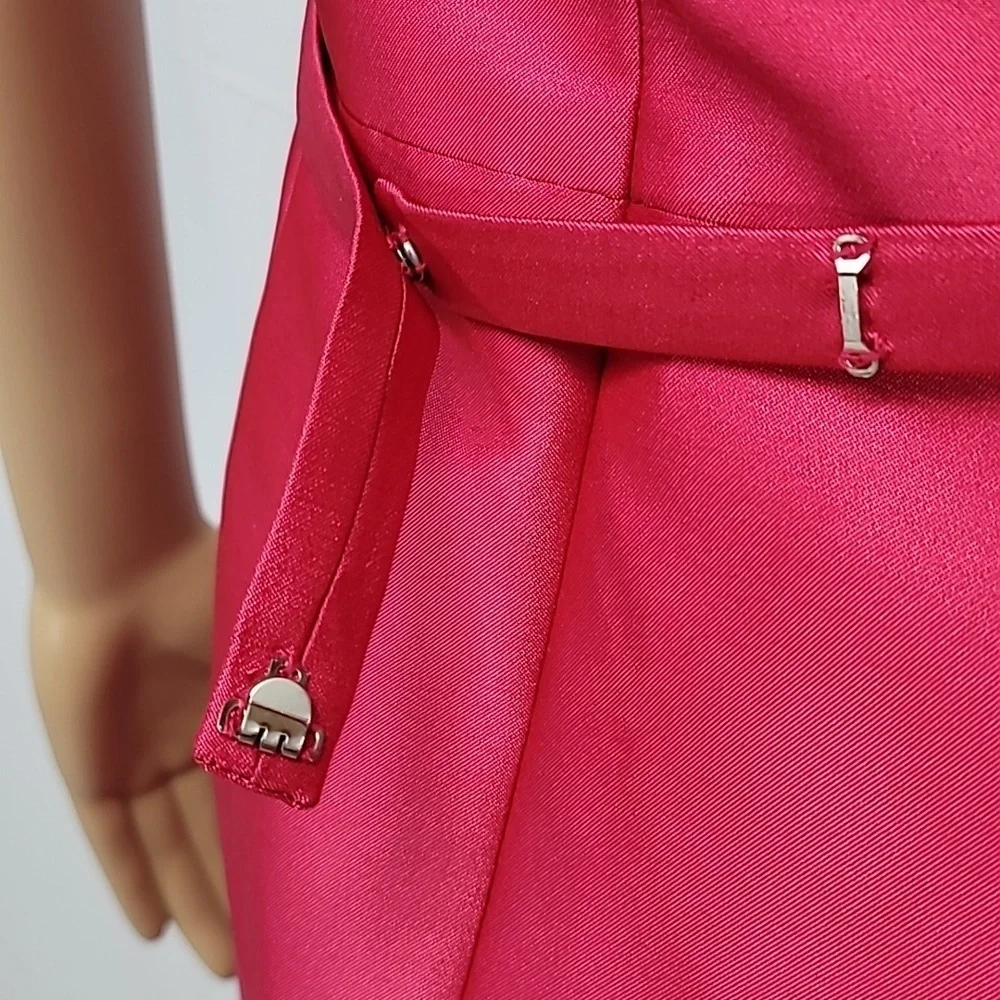 Teri Jon Fuschia Sleeveless V Neck Dress